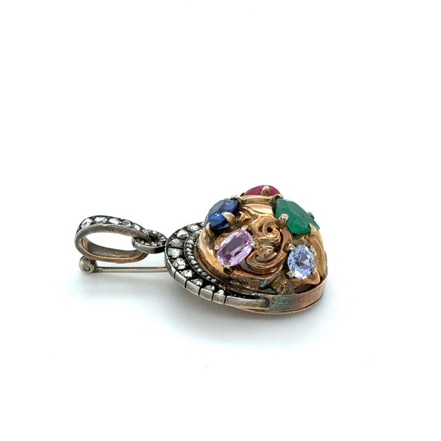 Vintage, Seaman Schepps Diamond and Multigem Pendant For Sale - Image 4 of 8