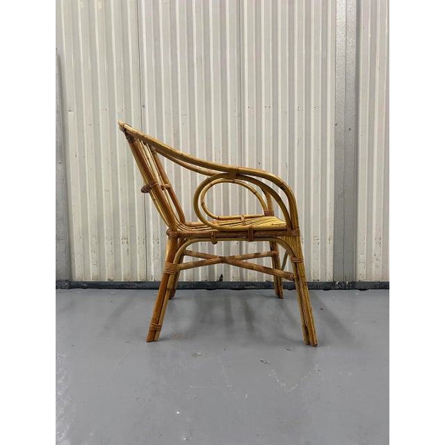 Mid-Century Modern Mid-Century Modern Bamboo and Rattan Armchair For Sale - Image 3 of 8