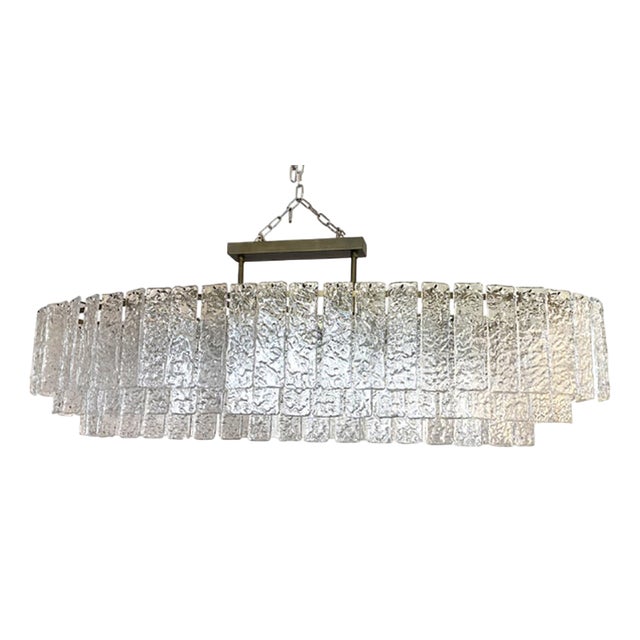 Oval Hammered Strip Listelli Chandelier by Simoeng For Sale
