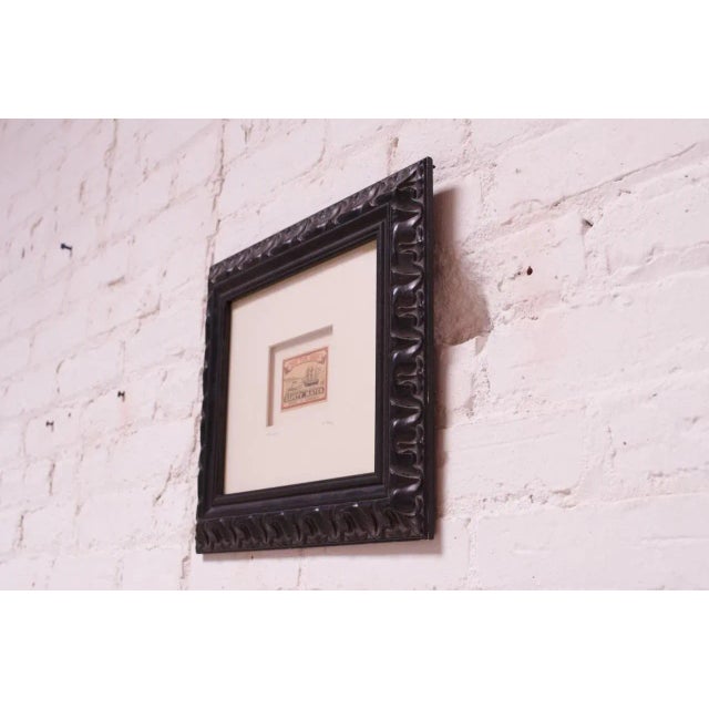 Mid-Century Modern 1940s Swedish Framed "Tug Ship Safety Match" Box Label For Sale - Image 3 of 9