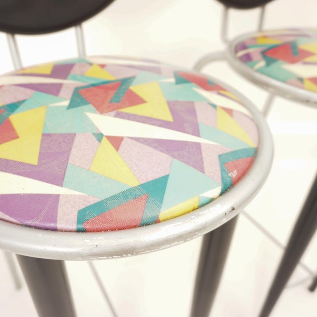 Bauhaus Bar Stools, 1980s, Set of 2, in Good conditions. Designed 1980 to 1989