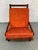Burnt Orange Unique Mid-Century Modern Teak Orange Lounge Chair For Sale - Image 8 of 9