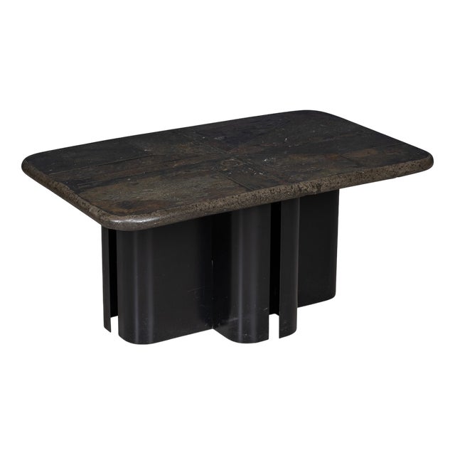 Vintage 20th Century Brutalist Green Coffee Table by Marcus Kingma, the Netherlands, 1990s For Sale