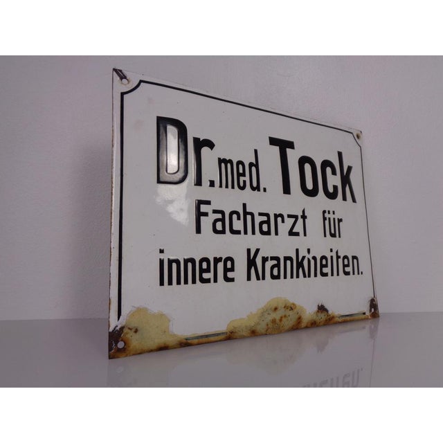 Curved Enameled Doctor's Office Sign, 1960s, Set of 2 For Sale - Image 4 of 18