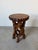 Vintage Organic Hand-Carved Mahogany Wood Plant Stand / Pedestal Table For Sale - Image 10 of 12