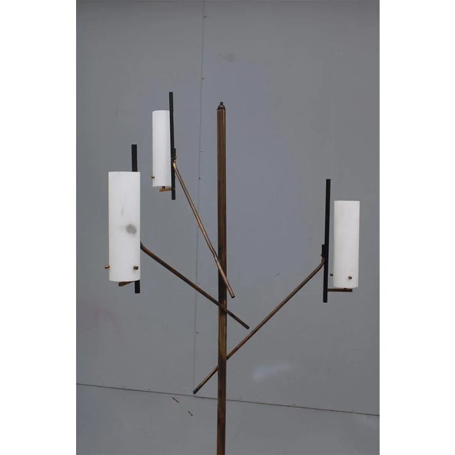 italian Floor Lamp in Brass and Glass, 1950, in Very Good conditions. Designed 1950 to 1959 European Plug (up to 250V).The...