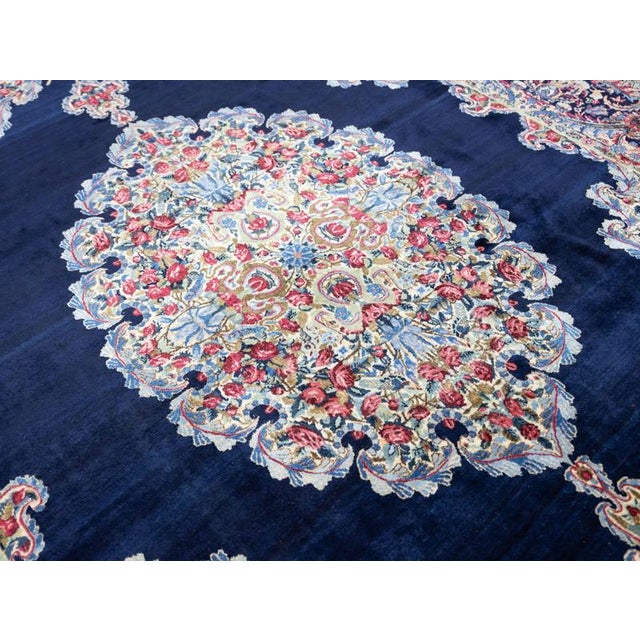 Textile Hand-Knotted Kirman Kusheh with Anguri Motif For Sale - Image 7 of 18
