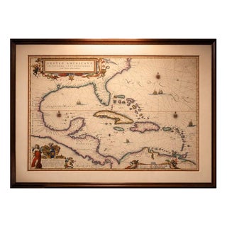 Caribbean Map from Blaeu, 1642 For Sale