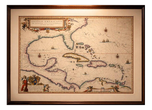 Caribbean Map from Blaeu, 1642