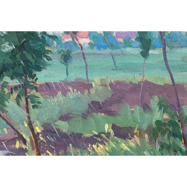 Impressionist Oil Painting: Ukrainian Rural Landscape, 1970s For Sale - Image 4 of 6