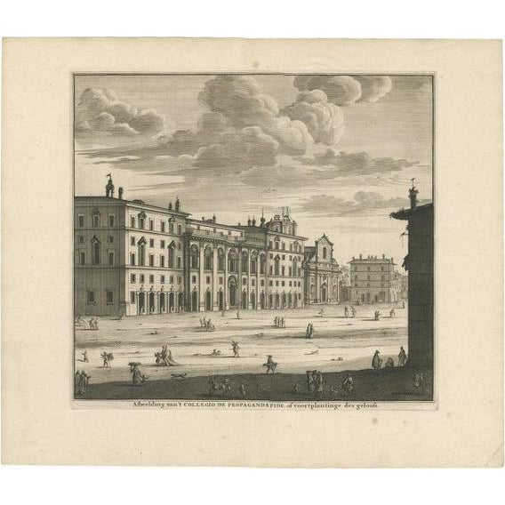 Early 18th Century Elandt, Collegio Di Propaganda Fide in Rome, 1704, Print For Sale - Image 5 of 5