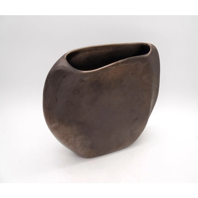 1970s Free-Form Antracite Glazed Ceramic Vase by Max Idlas, 1970s For Sale - Image 5 of 16