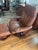 This iconic Stressless lounge chair and matching ottoman by Ekornes represent the pinnacle of Norwegian ergonomic design...