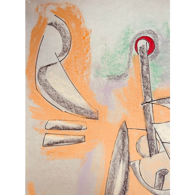 School Teacher an Abstract Pastel Drawing on Mulberry Paper. For Sale In New York - Image 6 of 7
