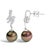 Contemporary 14K White Gold 9MM Cultured Black Pearl and Diamond Accent Drop and Dangle Earrings, A Pair For Sale - Image 3 of 5