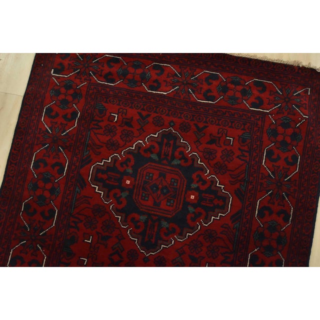 Turkmen Runner 2’8” X 11’6” Red Wool Tribal Hand-Knotted Oriental Rug For Sale In Philadelphia - Image 6 of 13