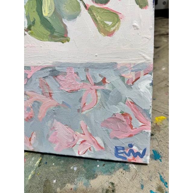 2020s Ballet Pink Bouquet Expressionism Acrylic Painting For Sale - Image 5 of 11