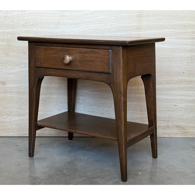 1960s Danish Teak Nightstands Tables With Drawer, 1960s Modern Design, A Pair For Sale - Image 5 of 12