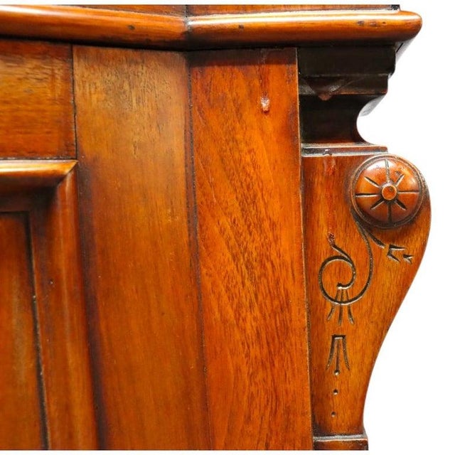 Late 19th Century Renaissance Revival Ebonized Walnut Paneled Credenza With Marquetry & Inlay For Sale - Image 13 of 14