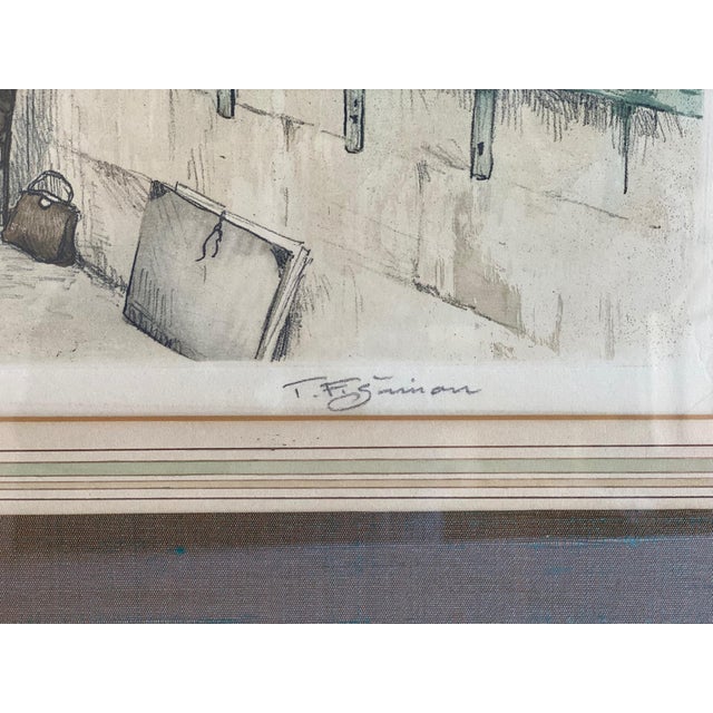 Traditional Mid 20th Century Booksellers on the Seinne Wall Art Print For Sale - Image 3 of 11