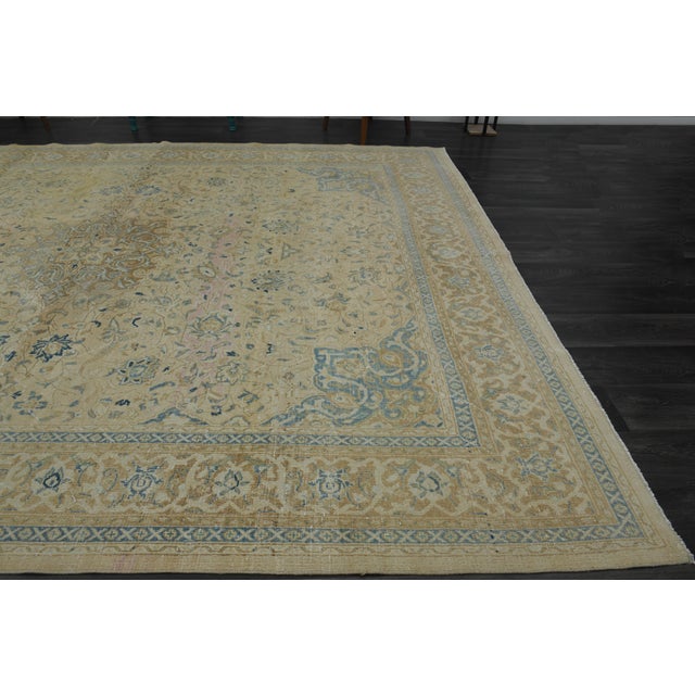 1970s Vintage Persian Handmade Wool Cotton Orange Area Rug For Sale - Image 10 of 11