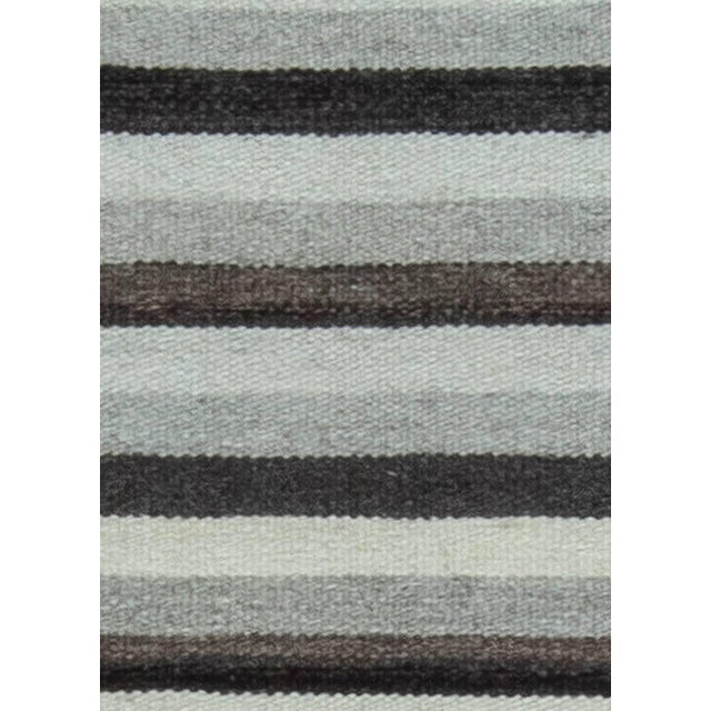 Modern Modern Striped Grey Flat-Weave Wool Rug by Doris Leslie Blau For Sale - Image 3 of 7