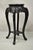 Antique Japanese Carved Wood Black Ebonized 29" Plant Stand Side Table with Lacquer Decorated Top. Circa Early 20th...