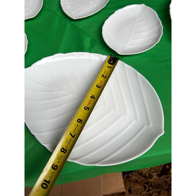 1970s 1970s Collection of Milk Glass Leaf Design Serving Dishes- Set of 14 For Sale - Image 5 of 12