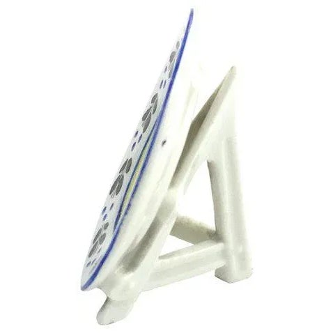 Vintage Mid-Century Porcelain Floral Plate Menu Stand For Sale - Image 4 of 9