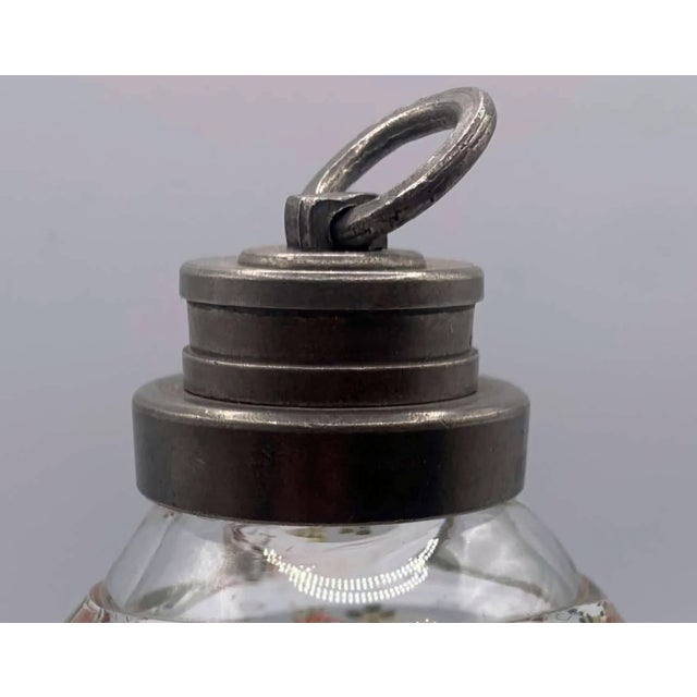 Metal Hand-Painted Glass Flask With Floral Enamel Decoration, 18th Century For Sale - Image 7 of 7