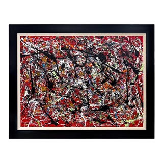 Michael Schofield Abstract Large Oil on Canvas by Michael Schofield, Framed & Signed For Sale