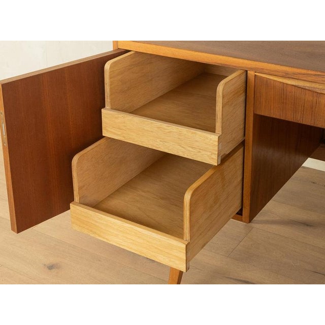 Brown Mid-Century Modern Desk in Solid Wood, 1950s For Sale - Image 8 of 13