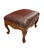 Louis XV Style Carved Wood Footstool Ottoman With Faux Leather & Nailhead Trim For Sale - Image 4 of 5