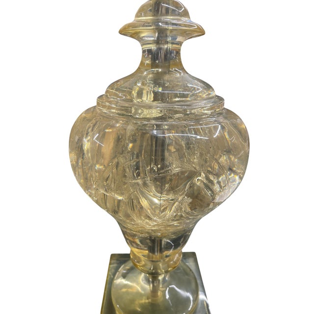 Plastic Crushed Ice Resin Lamps by Marie-Claude De Fouquières, 1970s, Set of 2 For Sale - Image 7 of 9