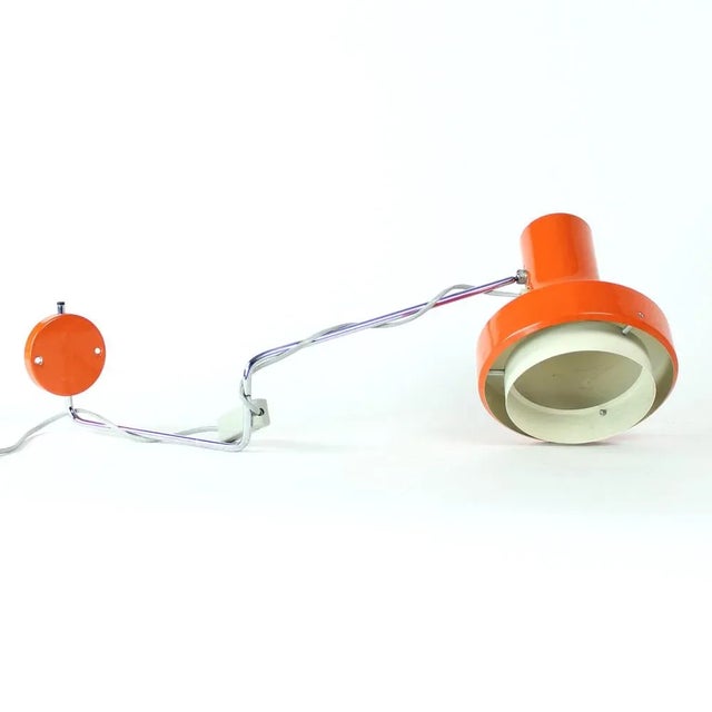 Orange Metal Wall Lamp by Josef Hurka for Napako, 1960s For Sale - Image 8 of 8