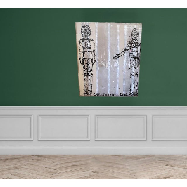 Figurative Abstract Figurative Painting by Christopher Shoemaker, 55” H X 47” W For Sale - Image 3 of 8