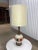 Mid-Century Modern Tall Glazed Ceramic Painted Single Gourd Table Lamp and Barrel Shade - a Pair For Sale In Denver - Image 6 of 13