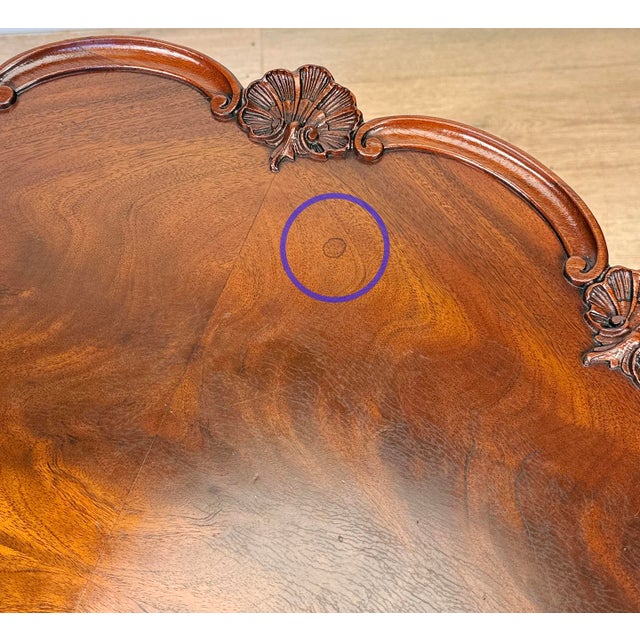 Vintage Chippendale Mahogany Round Pie Crust Parlor Table For Sale - Image 9 of 12