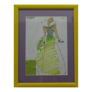1980s Givenchy Paris No. 89 Traditional Watercolor Painting