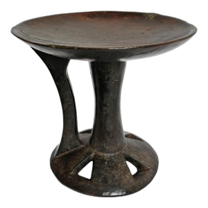 Vintage Indian Nagaland Wood Stand / Decorative Bowl
