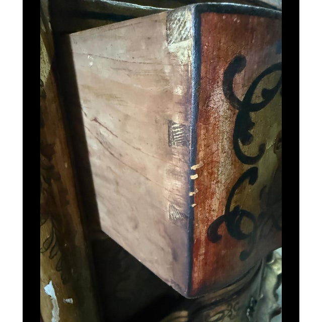 Antique Italian Venetian Hand Painted Secretary Desk For Sale - Image 16 of 18