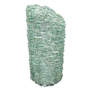 Italian Sculptural Glass Table Lamp in Wire and Glass Construction, 1980s For Sale