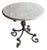 Kreiss Iron Table With Travertine Top For Sale