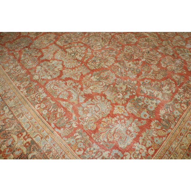 Square Antique Persian Sarouk, 13'6'' X 12'6'' For Sale - Image 15 of 16
