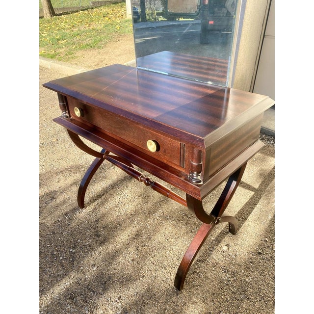 Wood Empire Wood Dressing Table with Mirror, 1940s For Sale - Image 7 of 9