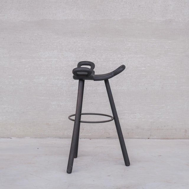 Mid-Century Stained Marbella Bar Stools, 1970s, Set of 3 For Sale - Image 4 of 9