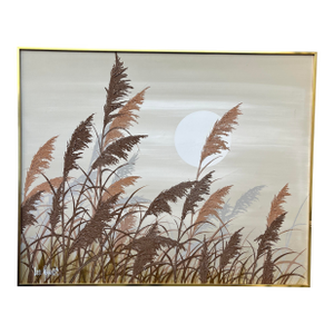 Large Mid Century Modern Landscape Oil Painting Signed by Lee Reynolds. Circa 1960s