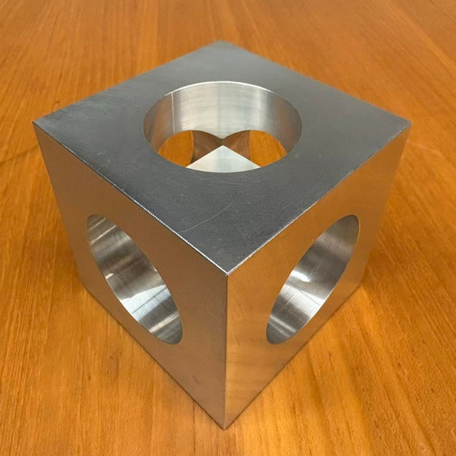 1997 Wall-Mounted Precision Aluminum Cube Sculpture For Sale - Image 12 of 17