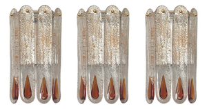 Mid-Century Modern Italian Murano Wall Sconces from Mazzega, 1970s, Set of 3
