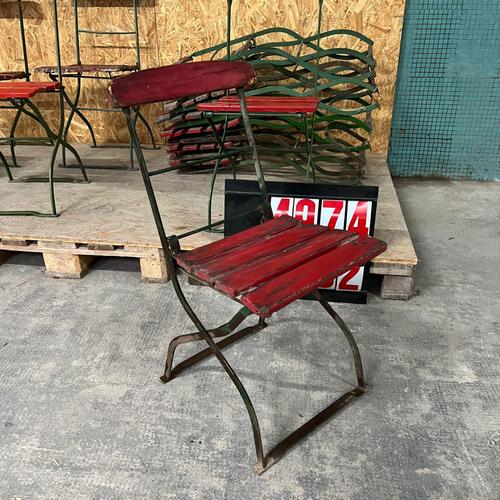 1950’s French Red Slatted Outdoor Folding Chair. It’s very hard to find these slatted folding chairs and this is a good...